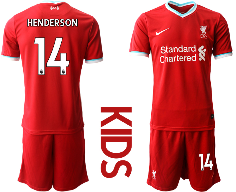 Youth 2020-2021 club Liverpool home #14 red Soccer Jerseys